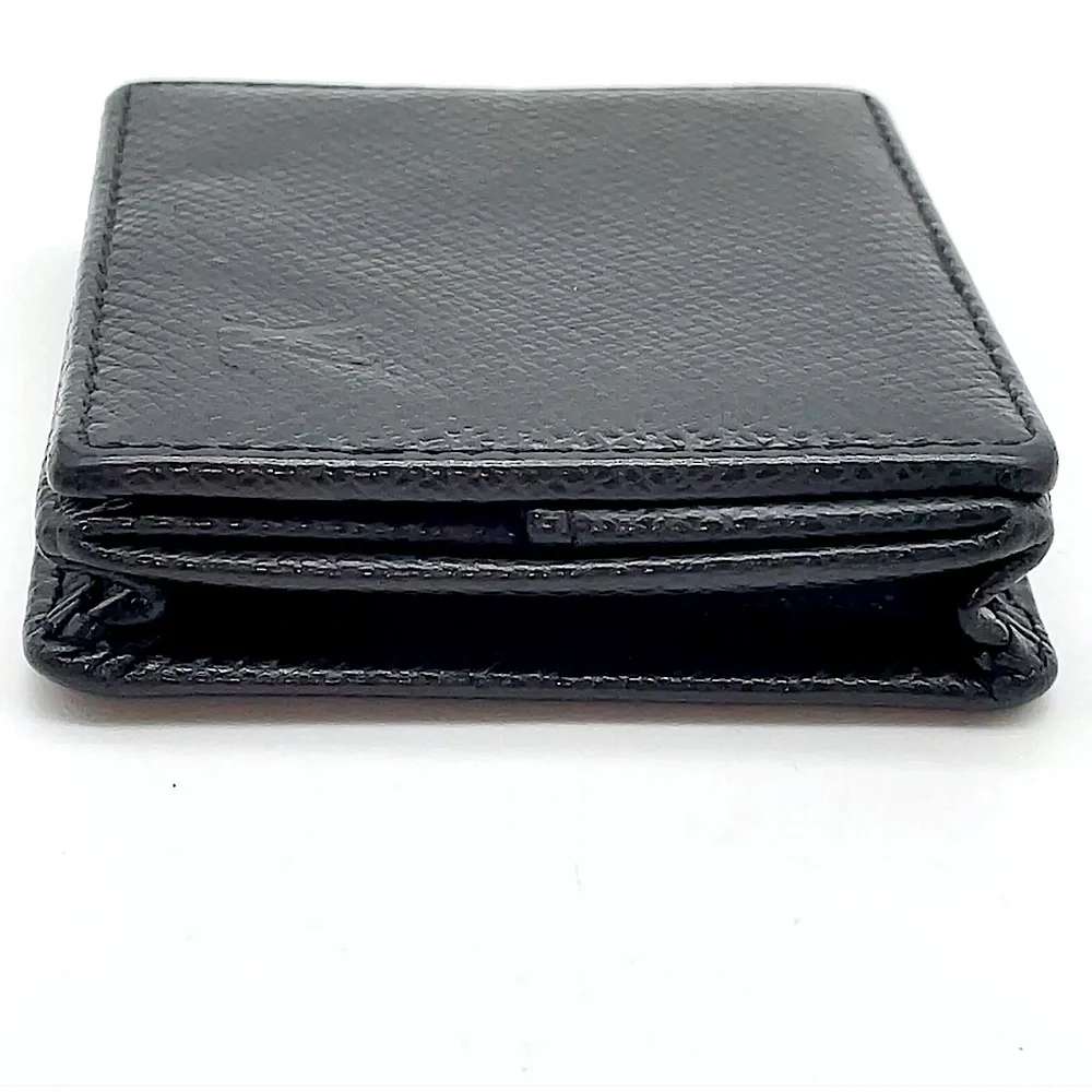 LOUIS VUITTON Black Taiga Porte Monnaie Boite COMES WITH: LV BOX, DUST BAG